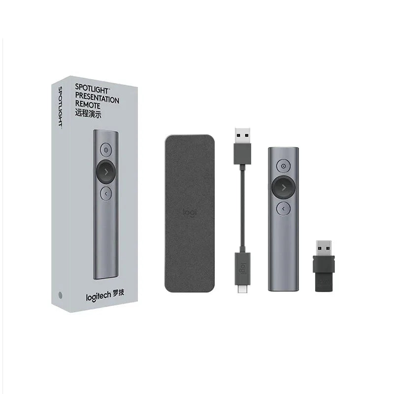 Logitech-controle remoto sem fio para apresentador, controle remoto, digital, com usb, bluetooth, conexão dupla