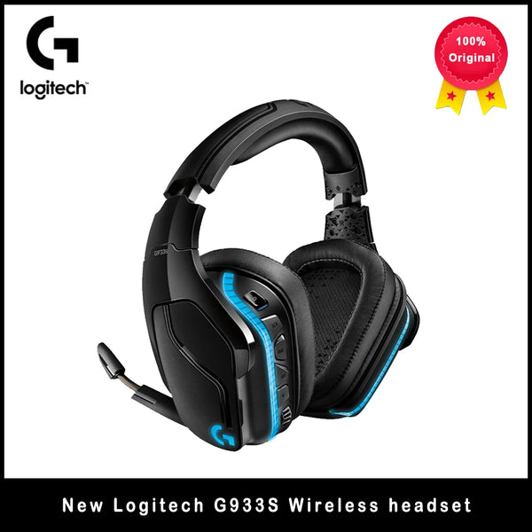 Logitech g933s lightsync sem fio gaming headset 7.1 surround rgb gaming dts dolby fone de ouvido para gamers g935 100% novo