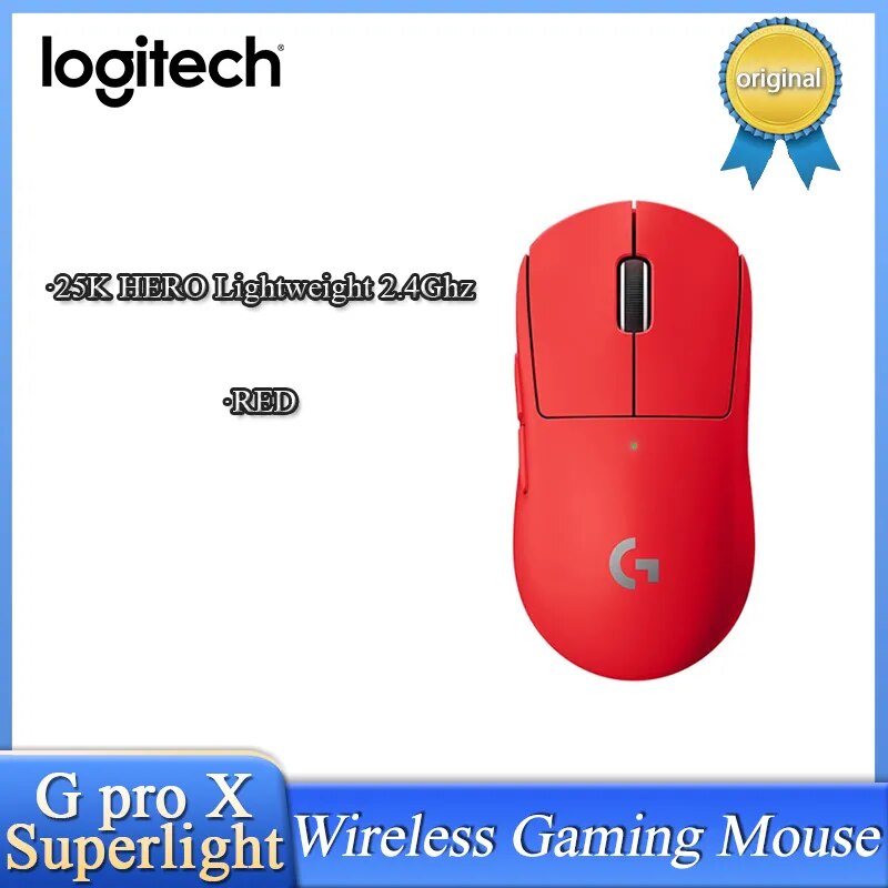 Logitech-hero g pro x 25k mouse sem fio para jogos, acessórios mecânicos para jogos, sensor 16k dpi, cor rosa