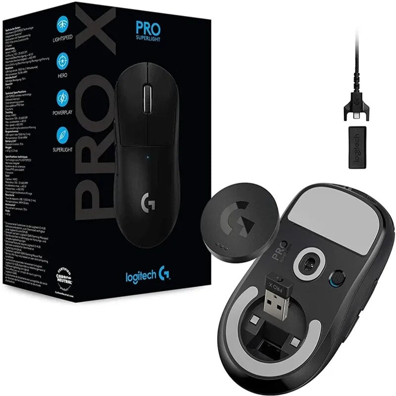 Logitech-hero g pro x 25k mouse sem fio para jogos, acessórios mecânicos para jogos, sensor 16k dpi, cor rosa