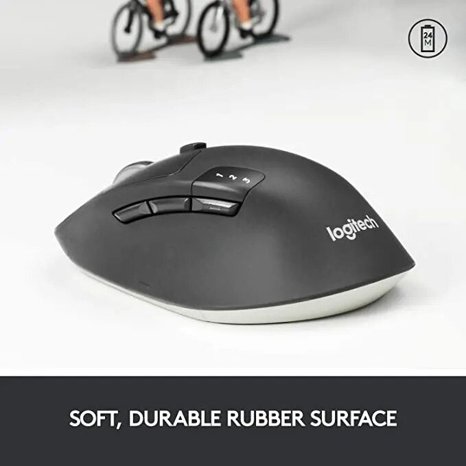 Logitech-mouse sem fio m720, triathlon multi-dispositivo, bluetooth, usb, receptor unificador, 1000 dpi, 8 botões, para laptop, pc, mac, ipad