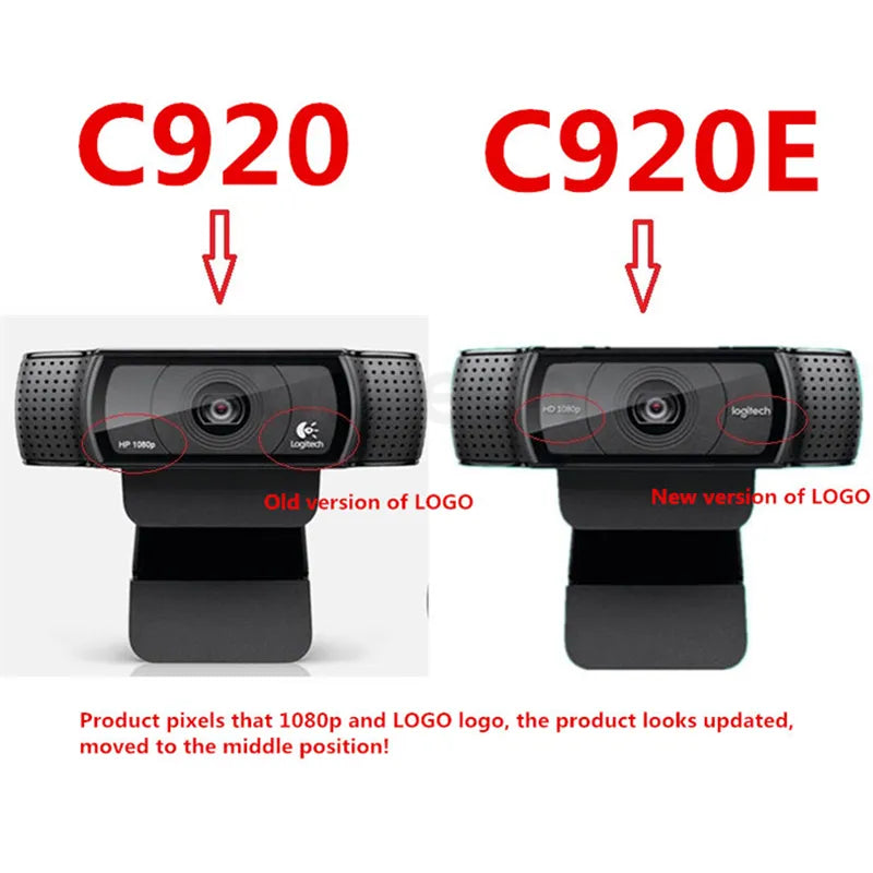 Logitech-webcam inteligente c920e hd pro para computador, usb, 1080p, gravação de vídeo, gravação, cmos, versão de atualização, cmos