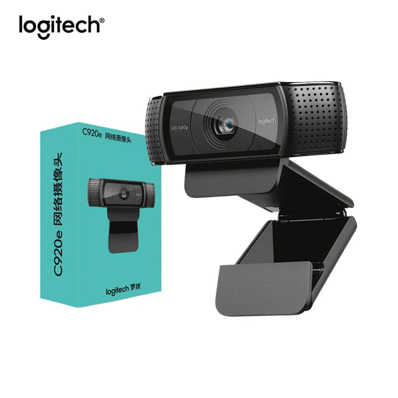 Logitech-webcam inteligente c920e hd pro para computador, usb, 1080p, gravação de vídeo, gravação, cmos, versão de atualização, cmos