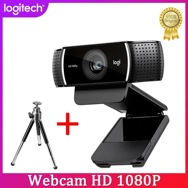 Logitech-webcam pro c922, com fluxo integrado de foco automático, HD 1080p, para streaming e gravação, original