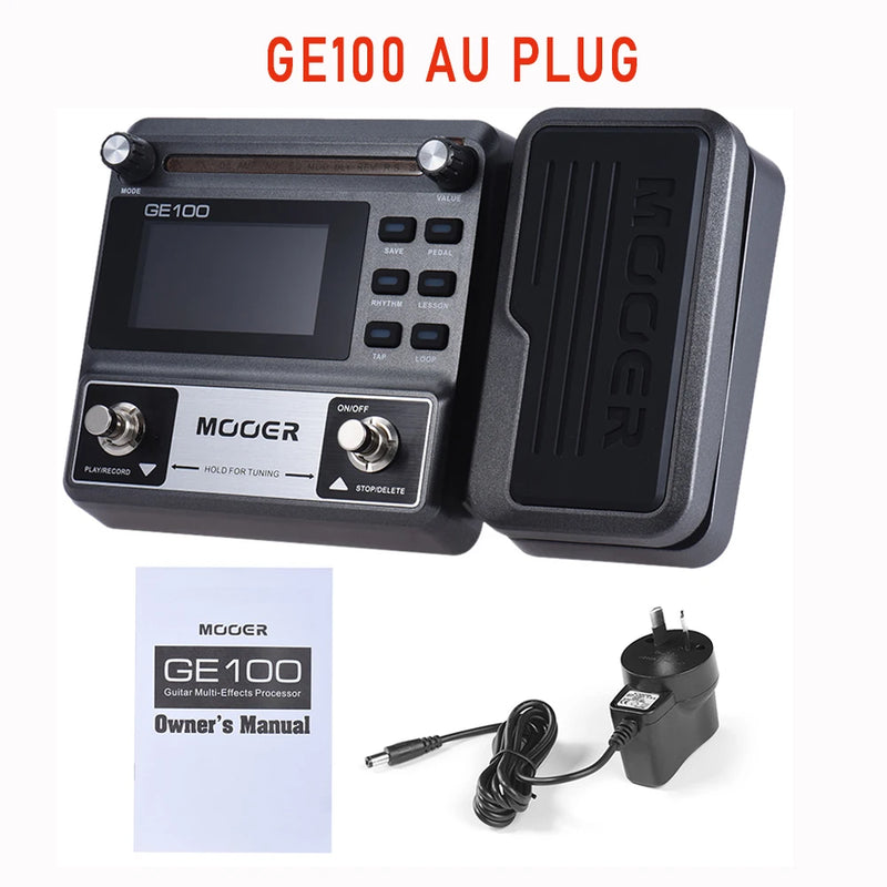 MOOER-GE100 Guitar Multi-Effects Processor, Pedal de Efeito com Gravação Loop, Função Chord Lesson, Acessórios Guitar