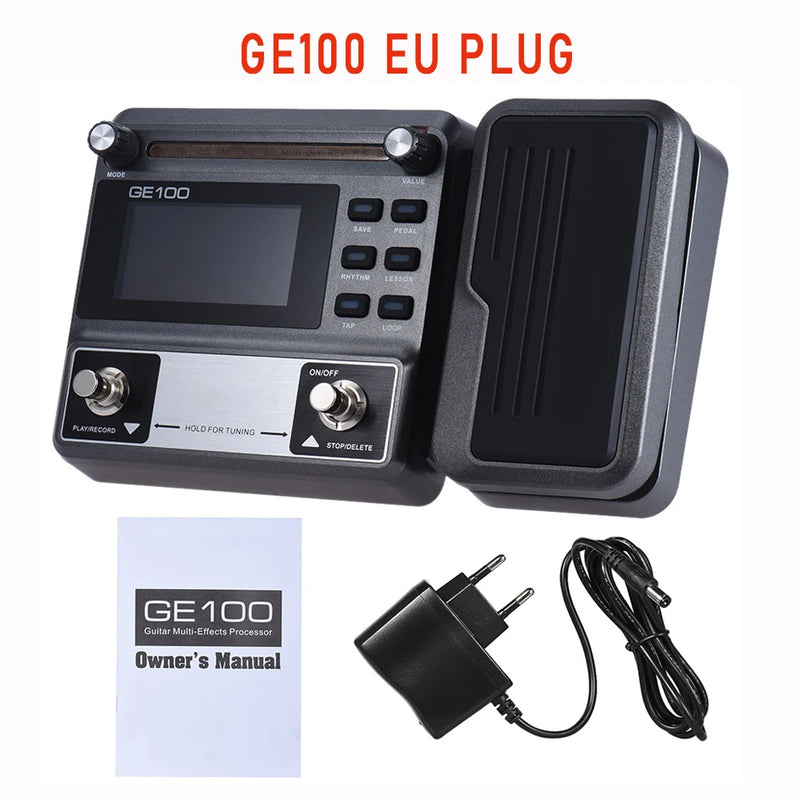 MOOER-GE100 Guitar Multi-Effects Processor, Pedal de Efeito com Gravação Loop, Função Chord Lesson, Acessórios Guitar