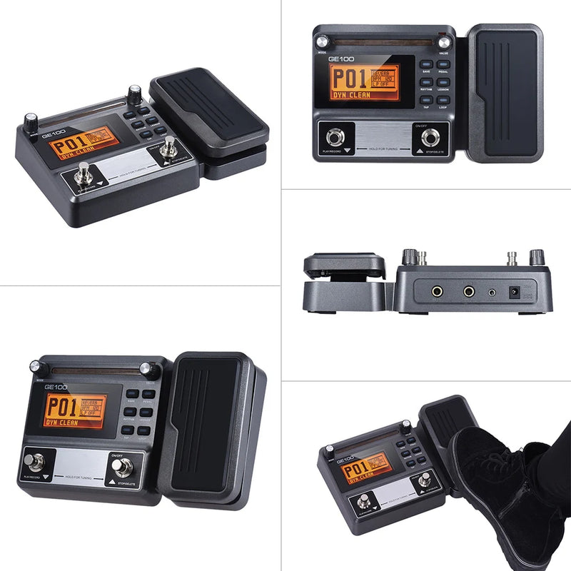MOOER-GE100 Guitar Multi-Effects Processor, Pedal de Efeito com Gravação Loop, Função Chord Lesson, Acessórios Guitar