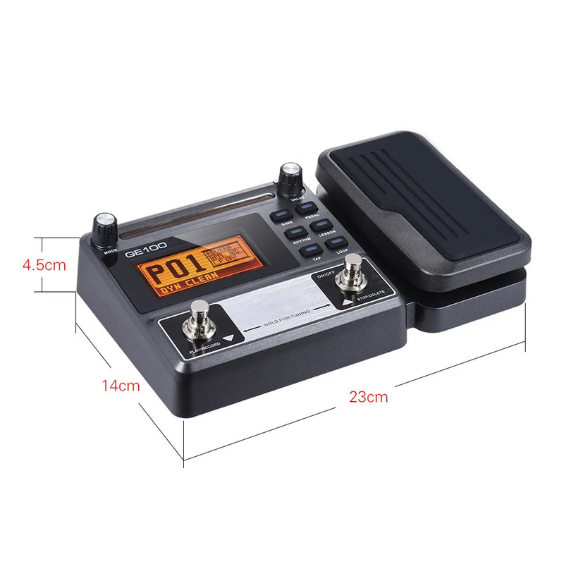 MOOER-GE100 Guitar Multi-Effects Processor, Pedal de Efeito com Gravação Loop, Função Chord Lesson, Acessórios Guitar
