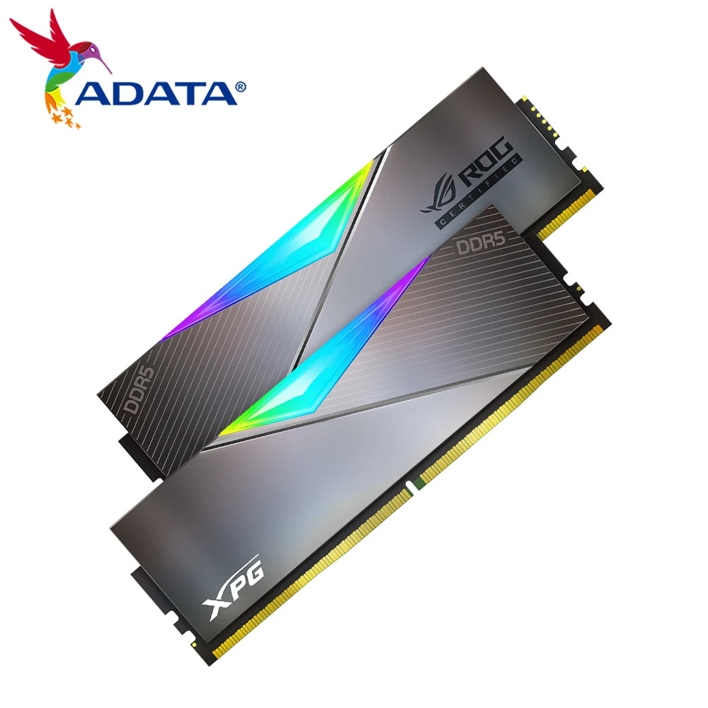 Memória DDR5 16GB RGB p/ PC, kit 2 unid., 6000-6600MT/s, alto desempenho
