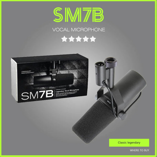 Microfone Dinâmico Cardióide para Gravação ao Vivo, Estúdio, Resposta de Frequência Selecionável, SM7B, Sm7B