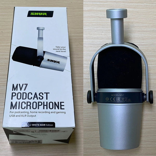 Microfone com fio para Podcasting, Mv7 Mv7 +, Microfone Podcast Dinâmico, Smartphone, Computador Gravação ao Vivo, Live Streaming, Jogos, prateado