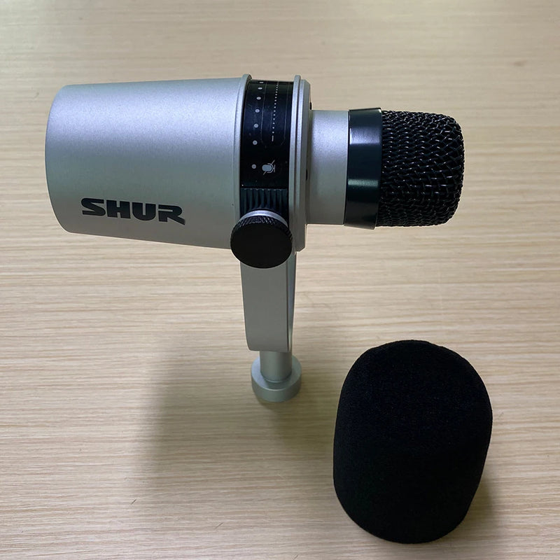 Microfone com fio para Podcasting, Mv7 Mv7 +, Microfone Podcast Dinâmico, Smartphone, Computador Gravação ao Vivo, Live Streaming, Jogos, prateado