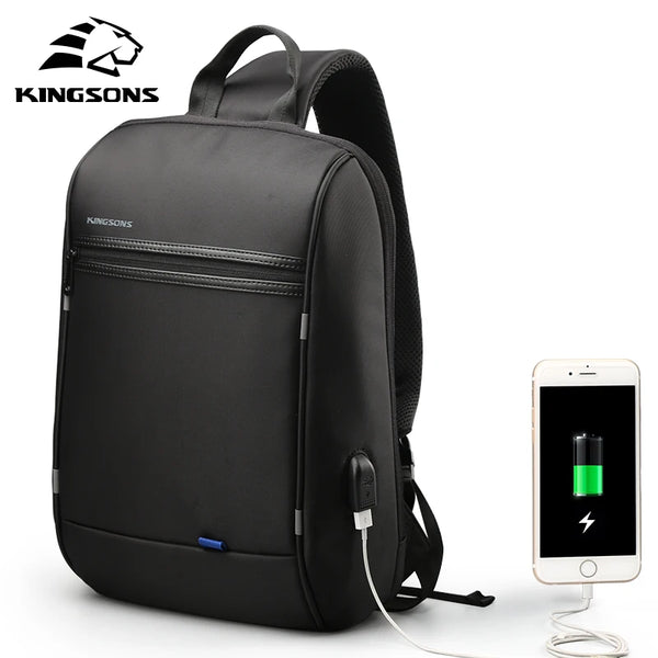 Mochila Kingsons de ombro único para homens, mochila portátil impermeável pequena, mini sacos escolares para meninos, 13 13,3 ", 2023