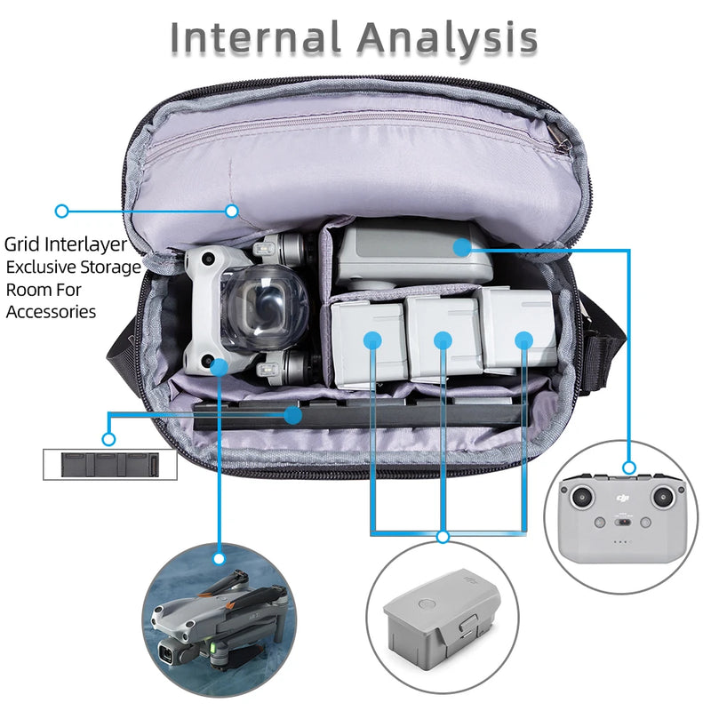 Mochila para DJI Mini 4 Pro, Bolsa de Ombro, Bolsa de Viagem para DJI Mini 2, Air 2S, Mini 3, Mini 3 Pro, Drone Acessórios