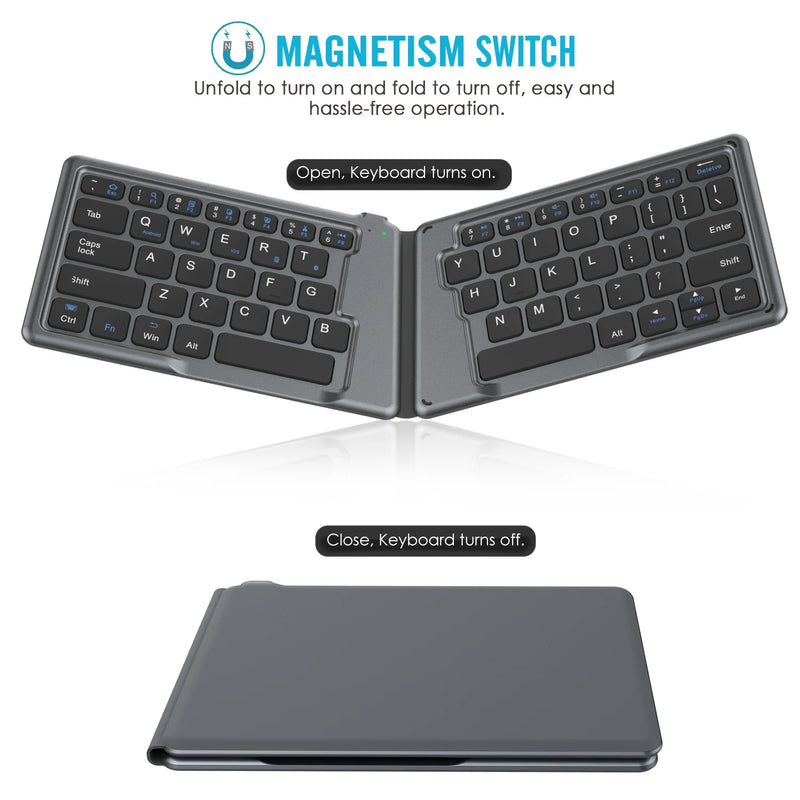 Moko-teclado dobrável universal, ultra-fino, portátil, sem fio, para ipad, iphone, ios, android e windows