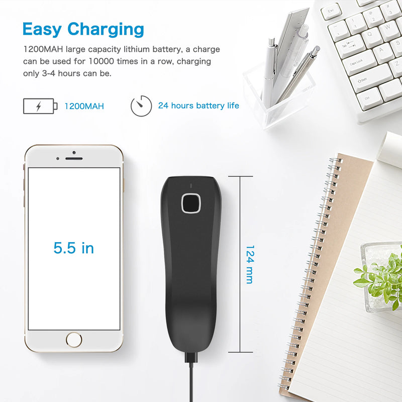 NETUM Scanner-scanner de código de barras 2d sem fio bluetooth, leitor qr de bolso com conexão bluetooth, pdpara pagamento móvel de vestuário e tabaco