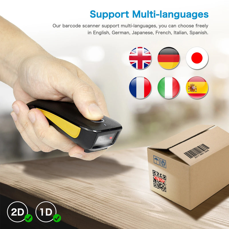 NETUM Scanner-scanner de código de barras 2d sem fio bluetooth, leitor qr de bolso com conexão bluetooth, pdpara pagamento móvel de vestuário e tabaco