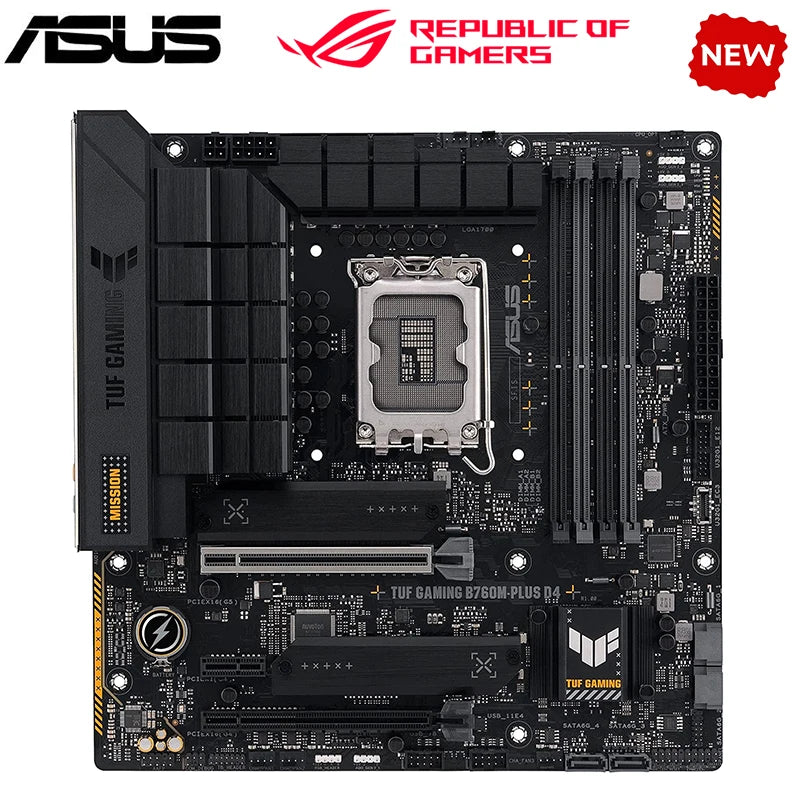 NOVA B760 Para ASUS TUF GAMING B760M-PLUS D4 LGA 1700 Motherboard Suporta CPU i3 i5 13400f B760 DDR4 12100f 12400f