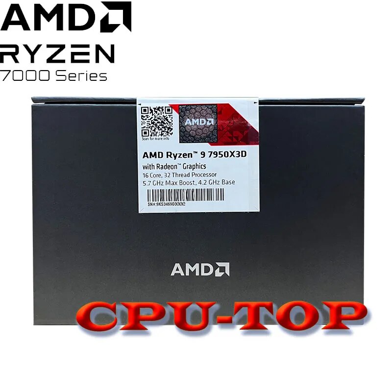 NOVA CAIXA AMD Ryzen 9 7950X3D CAIXA R9 7950X3D 4.2 GHz 16-Core 32-Thread Processador CPU 5NM 128M 100-100000908 Soquete AM5 Sem ventilador