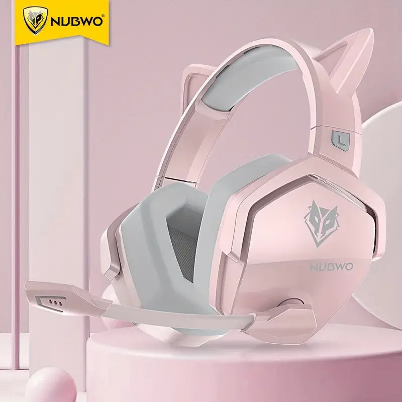 NUBWO-G06 Wireless Gaming Headset com microfone, fones de ouvido para PS5, PS4, PC, laptop, fones de ouvido, 2.4G, BT, fones de ouvido para jogos