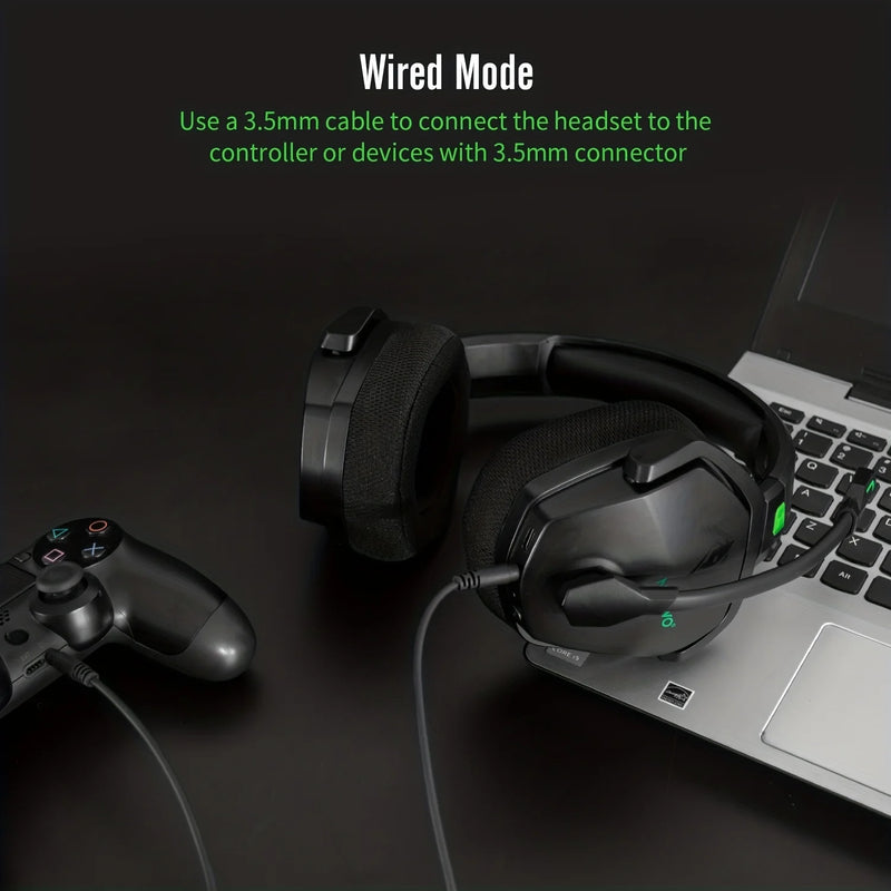 NUBWO-G06 Wireless Gaming Headset com microfone, fones de ouvido para PS5, PS4, PC, laptop, fones de ouvido, 2.4G, BT, fones de ouvido para jogos