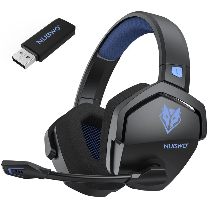 NUBWO-G06 Wireless Gaming Headset com microfone, fones de ouvido para PS5, PS4, PC, laptop, fones de ouvido, 2.4G, BT, fones de ouvido para jogos