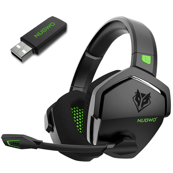 NUBWO-G06 Wireless Gaming Headset com microfone, fones de ouvido para PS5, PS4, PC, laptop, fones de ouvido, 2.4G, BT, fones de ouvido para jogos