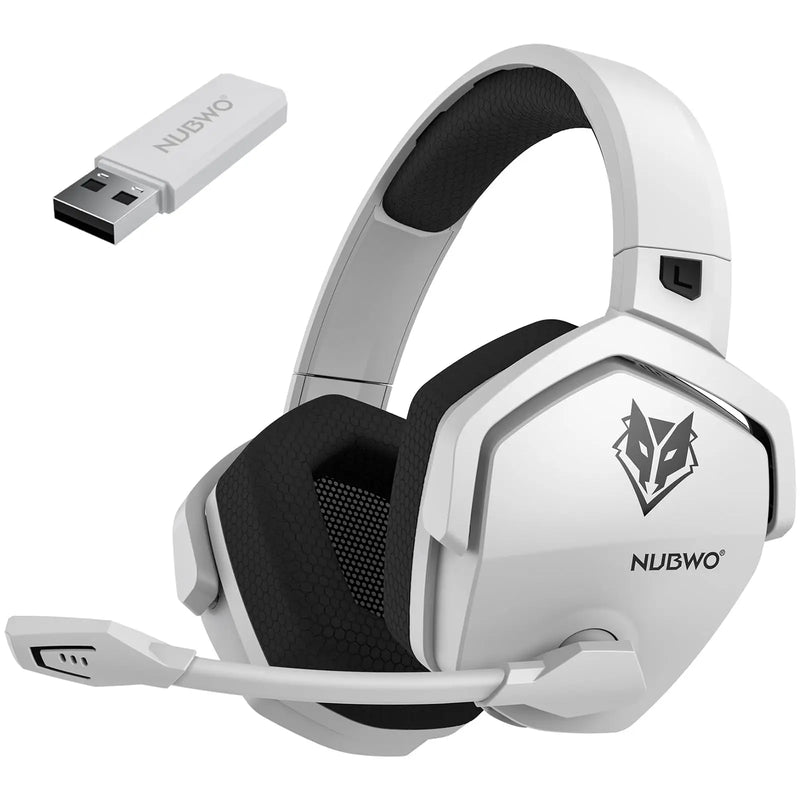 NUBWO-G06 Wireless Gaming Headset com microfone, fones de ouvido para PS5, PS4, PC, laptop, fones de ouvido, 2.4G, BT, fones de ouvido para jogos