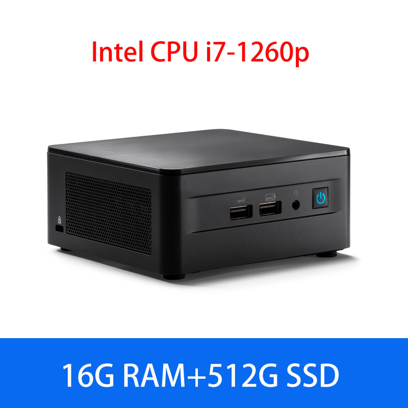 NUC12WSHi7 Intel NUC 12 Pro Mini PC Desktop, Wall Street Canyon Core™Intel Iris i7-1260P i7-1260P®Xe gráficos 4p + 8e 16 threads 35w tdp