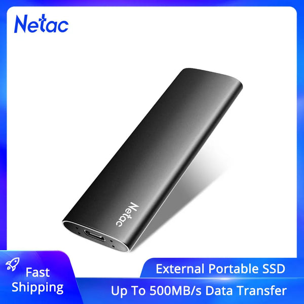 Netac-Disco de estado sólido externo, SSD portátil, disco rígido, tipo C, USB 3.2, 500GB, 250GB, 1TB, 2TB