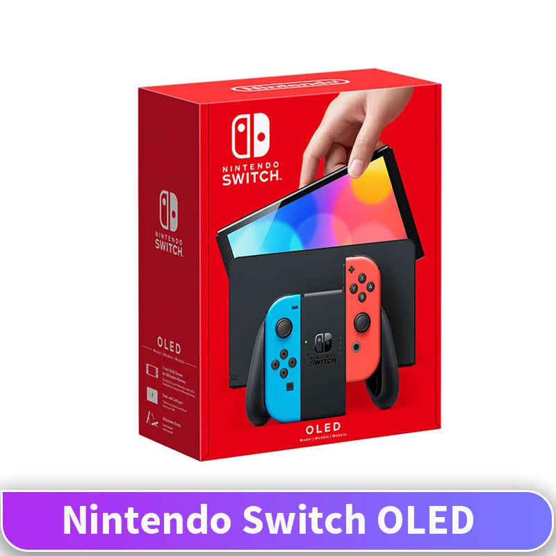 Nintendo Switch modelo OLED 64 GB consola de videojogos ecrã OLED de 7'' LAN com fios comandos Joy-Con Gamepad leitores de jogos portáteis
