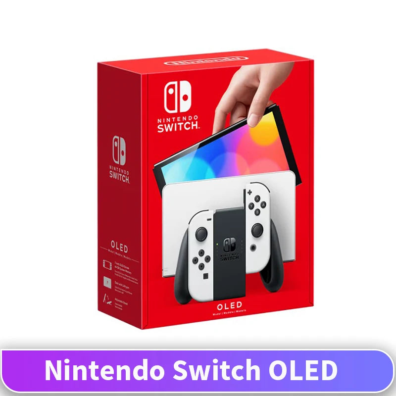 Nintendo Switch modelo OLED 64 GB consola de videojogos ecrã OLED de 7'' LAN com fios comandos Joy-Con Gamepad leitores de jogos portáteis