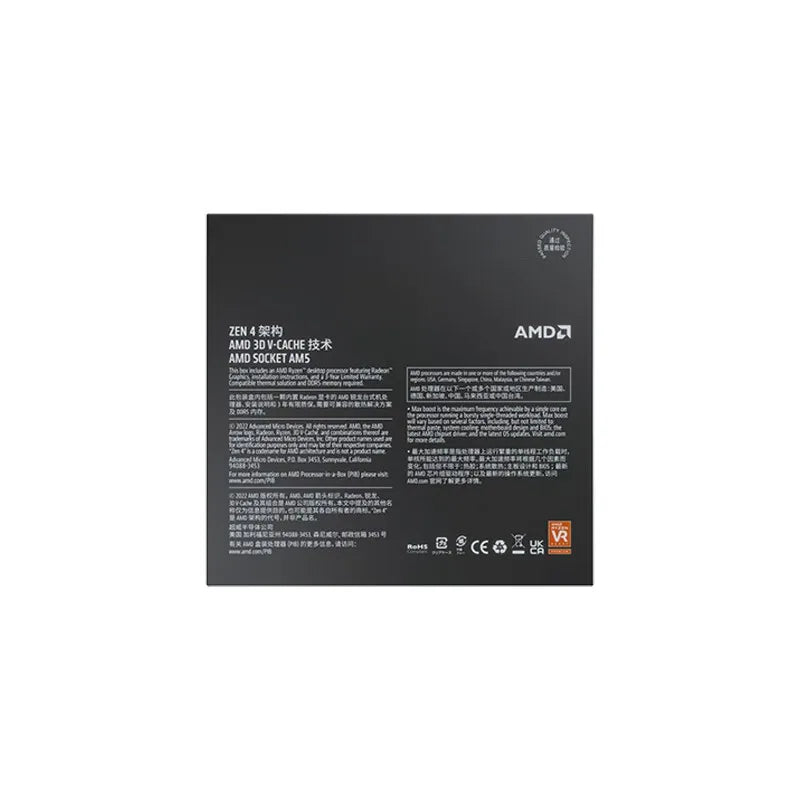 Novo AMD Ryzen RYZEN™9 Processador para jogos 7900X3D, CPU de 12 núcleos e 24 thread, 5NM, soquete 120W, AM5