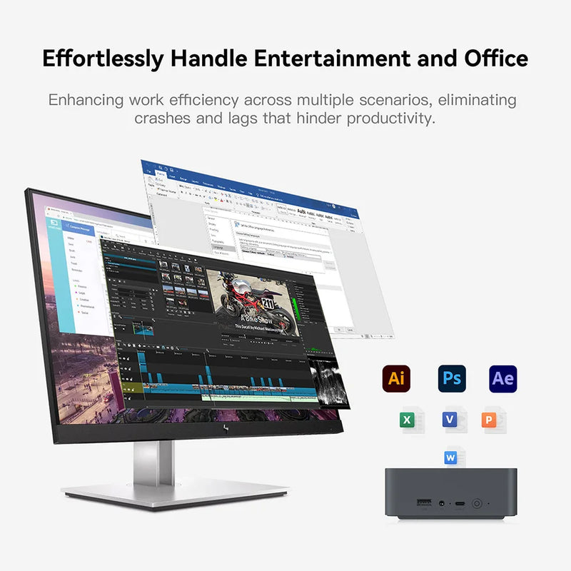 Novo Beelink Mini PC EQR5 AMD Ryzen7 5825U DDR4 32G 500G EQR5 Ryzen5 Pro 5650U 16G 500G SSD WiFi6 4K Tipo-C Mini Computador para jogos