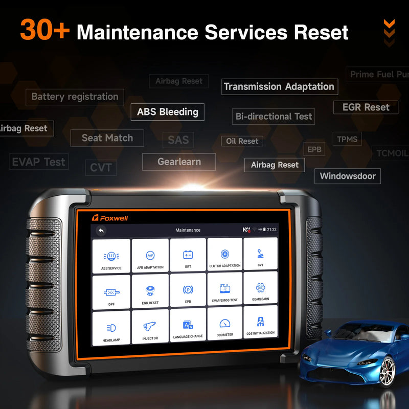 O varredor do carro do Foxwell-NT809 OBD2, todo o leitor de código do sistema, teste bi-direcional, 30 restauram o serviço, ferramentas mecânicas automotivos, 2024