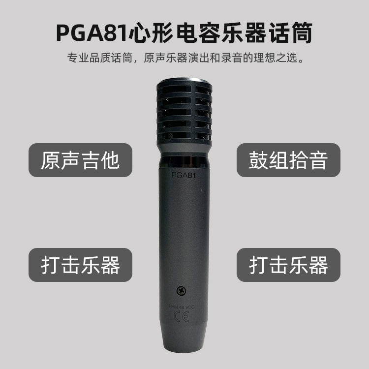 Shure/ Shure PGA81 condenser microphone acoustic instrument stage performance recording live wired microphone