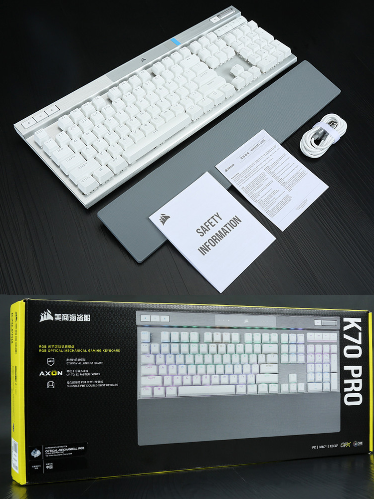 Corsair K70PRO MK.2RGB Cherry red axis Green Tea Silver macro game backlit TKL Mechanical keyboard
