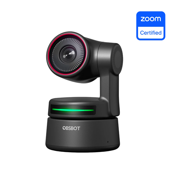 OBSBOT Framing alimentado por IA e foco automático, PTZ minúsculo, webcam 4K com microfones omni-direcionais duplos