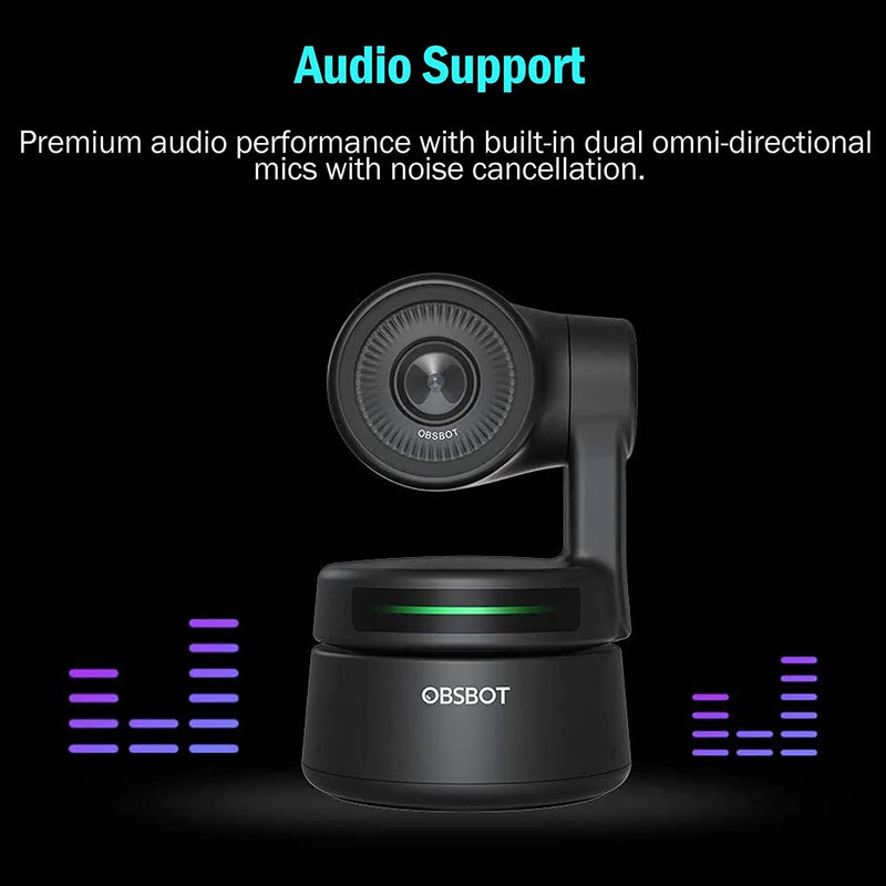 OBSBOT-Pequena webcam PTZ alimentada por IA, 1080P HD, Auto-Frame para bate-papo por vídeo, reunião online, aula online, transmissão ao vivo