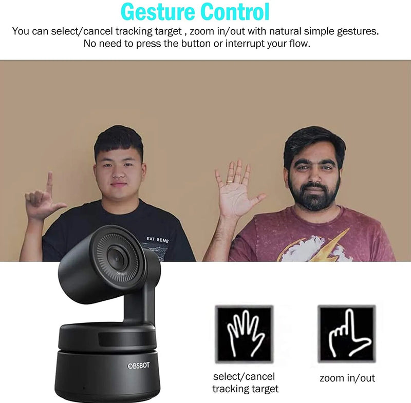 OBSBOT-Pequena webcam PTZ alimentada por IA, 1080P HD, Auto-Frame para bate-papo por vídeo, reunião online, aula online, transmissão ao vivo