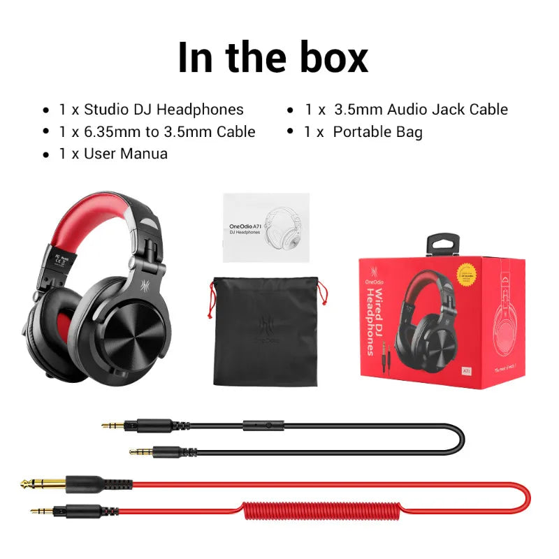 Oneodio-Gaming Headset com microfone, Studio DJ Headphones, Stereo Over Ear, fone de ouvido com fio, Hi-Res para PC, PS4, Xbox, One Gamer, A71