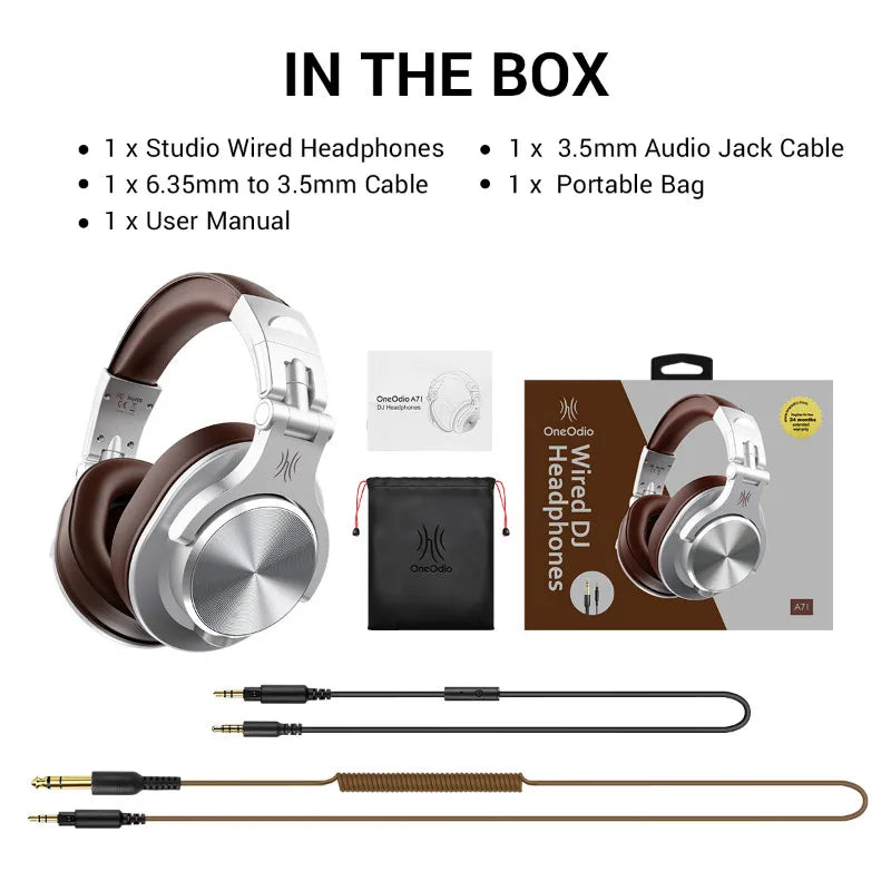 Oneodio-Gaming Headset com microfone, Studio DJ Headphones, Stereo Over Ear, fone de ouvido com fio, Hi-Res para PC, PS4, Xbox, One Gamer, A71