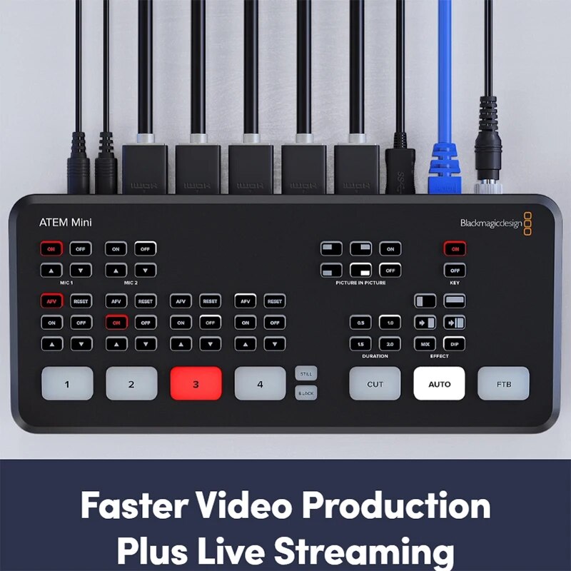 Original blackmagic design atem mini extremo atem mini pro atem mini live stream switcher multi-view e gravação de novos recursos