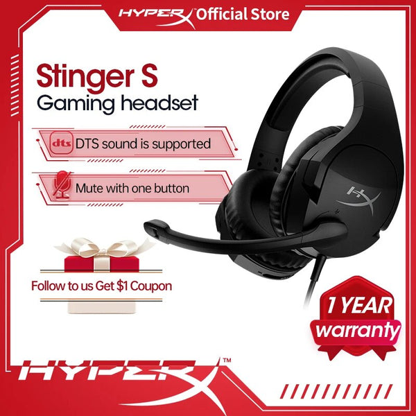 Original hyperx nuvem stinger/nuvem stinger s gaming headset fones de ouvido com microfone para pc ps4 xbox fone de ouvido