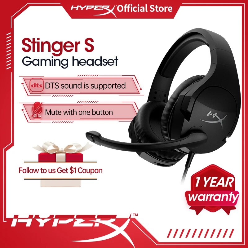 Original hyperx nuvem stinger/nuvem stinger s gaming headset fones de ouvido com microfone para pc ps4 xbox fone de ouvido