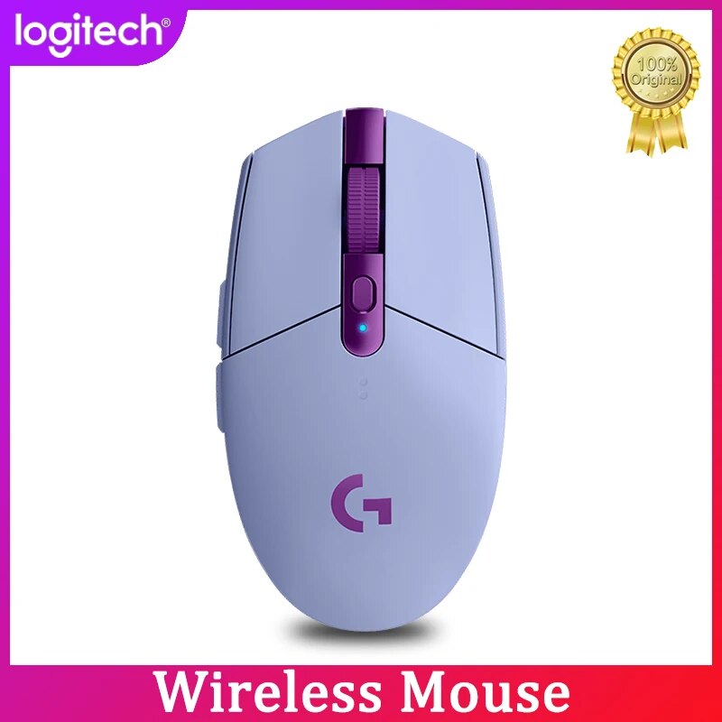 Original logitech g304 lightspeed kda sem fio gaming mouse hero 12k sensor 12,000 dpi 6 botões programáveis 250h bateria vida