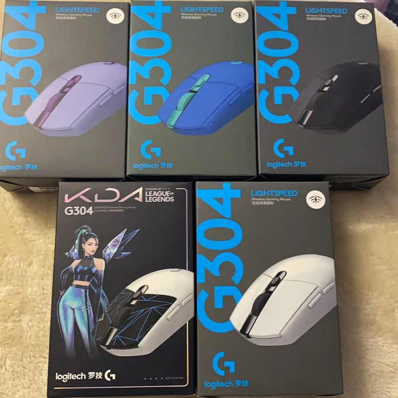 Original logitech g304 lightspeed kda sem fio gaming mouse hero 12k sensor 12,000 dpi 6 botões programáveis 250h bateria vida