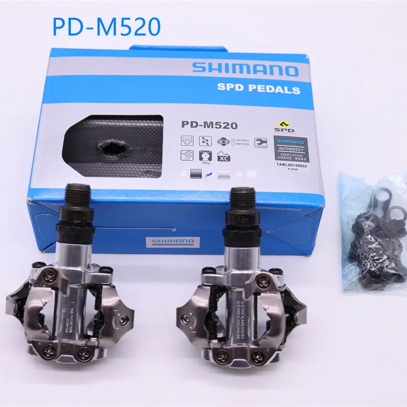 Original shimano pd m520 m540 me700 mtb pedais de bicicleta de montanha ciclo de bloqueio automático pedal deore xt pedais