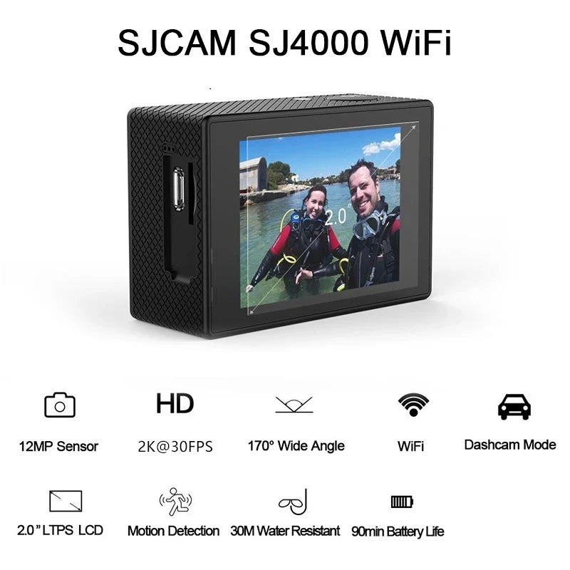 Original sjcam sj4000/sj4000air/sj4000 wifi 1080p 2.0 lcd completo hd câmeras de ação à prova ddv água esporte câmera dv câmera