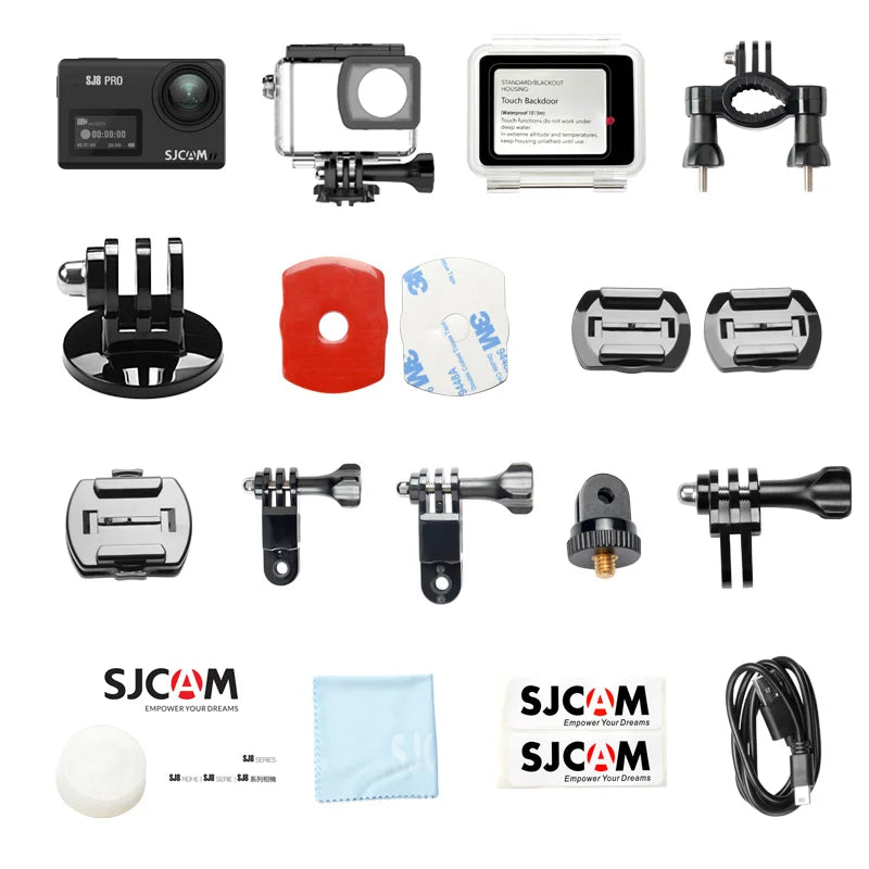 Original sjcam sj8 série sj8pro sj8plus sj8air extremo esporte câmera de ação controle remoto wi-fi capacete à prova d' água dv